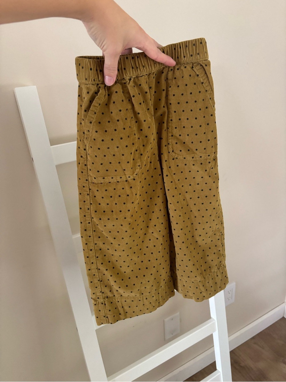 Hanna Andersson Mustard Polka Dot Corduroy Shorts